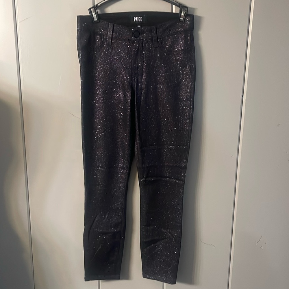 PAIGE Jeans Black Purple Denim Glam Quiet Luxury Coastal Grandma Y2K Mobwife
